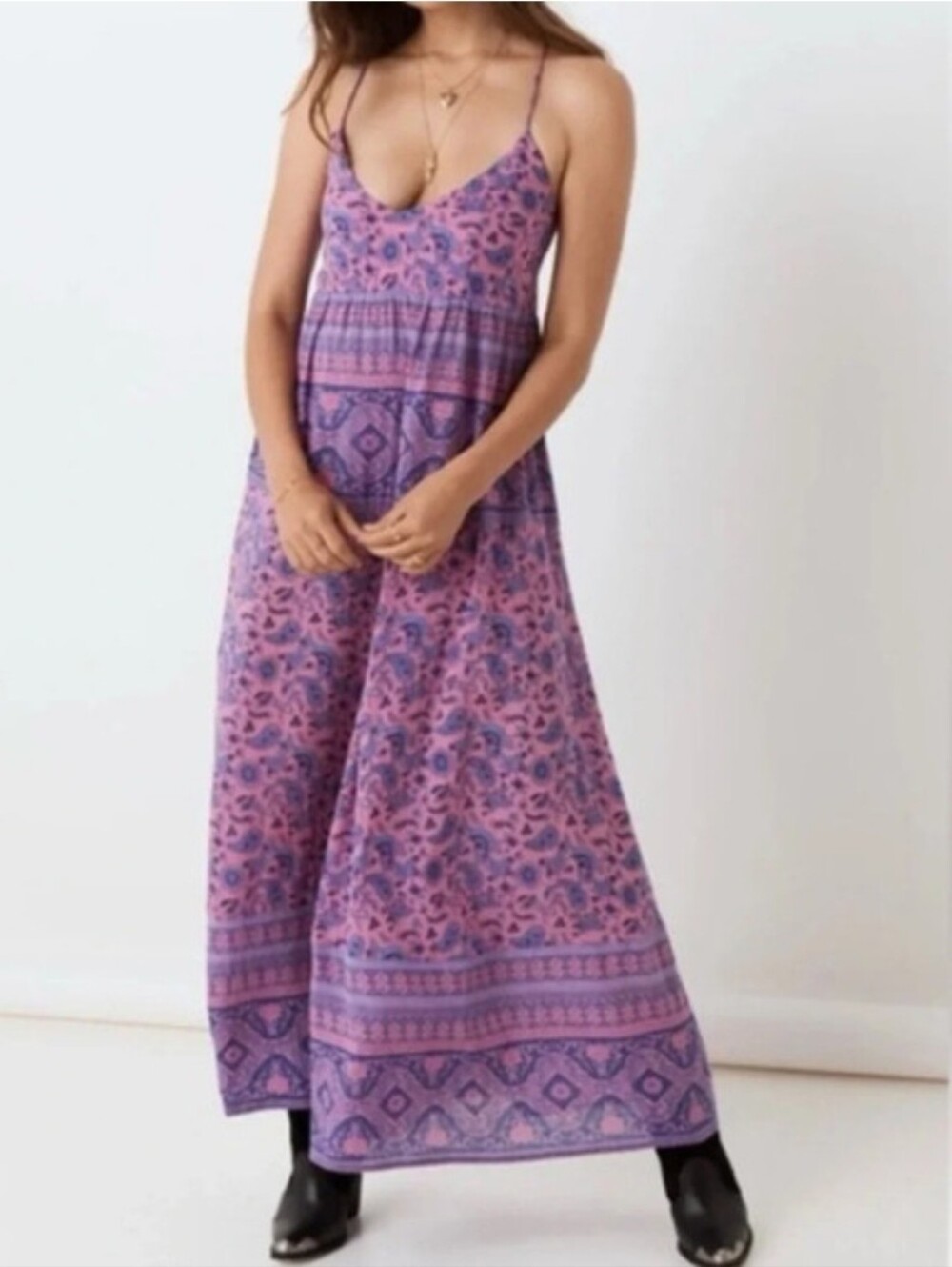 Spell & The Gypsy Collective Journey Strappy Maxi Dress In Mulberry Size Large